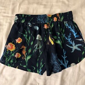 Sunday Best Navy Sea Life Print Athletic Shorts